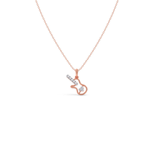 Little Rock Star Diamond Kids Pendant With Chain - Rose