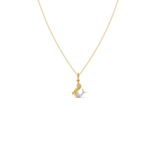 Petite Diamond Tail  Kids Pendant With Chain