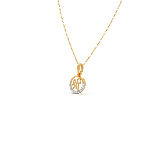 Shree Diamond Kids Pendant With Chain - Yellow