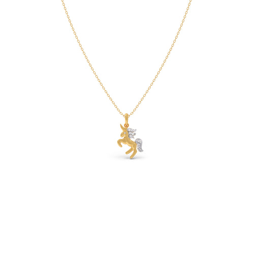 Unicorn Dazzle Diamond Kids Pendant With Chain