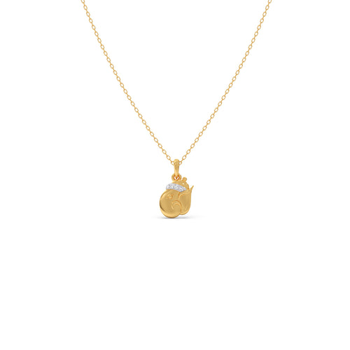 Divine Ganesha Diamond Kids Pendant With Chain