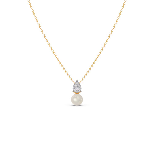Pearl Dewdrop Diamond Chain Pendant