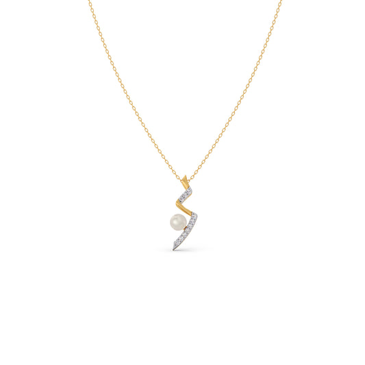 Willow-Twist Pearls Diamond Pendant - Yellow