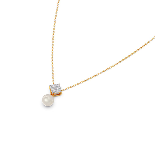 lozenge Pearls Diamond Chain Pendant - Yellow