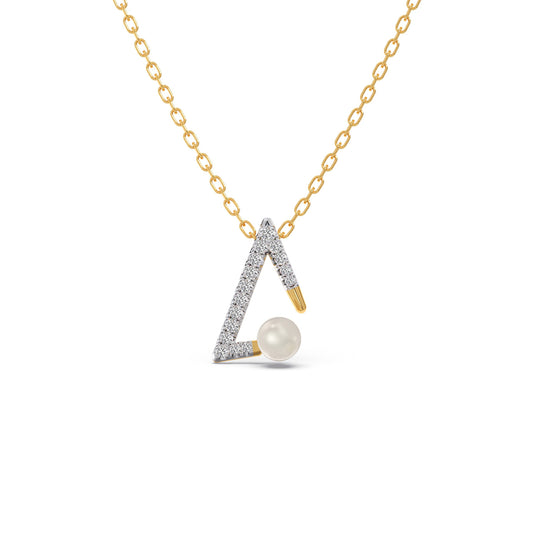 Chevron Pearls Diamond Pendant - Yellow