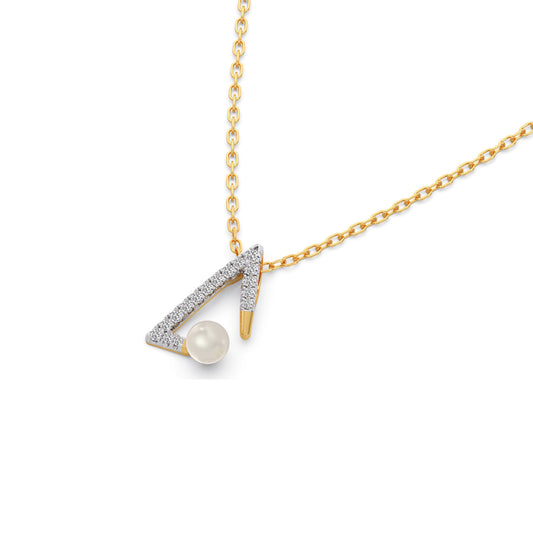 Chevron Pearls Diamond Pendant - Yellow