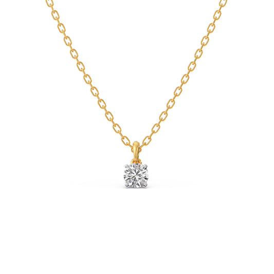 Pristine Round Solitaire Pendant - Yellow