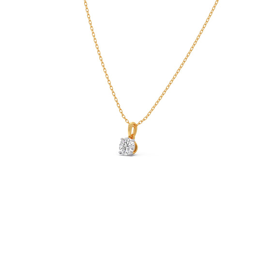 Pristine Round Solitaire Pendant - Yellow