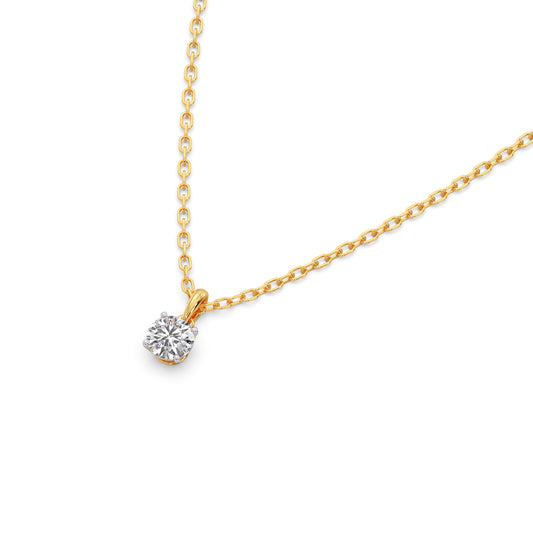 Pristine Round Solitaire Pendant - Yellow