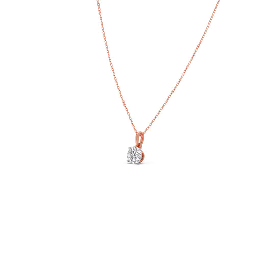 Shimmering Round Solitaire Pendant - Rose