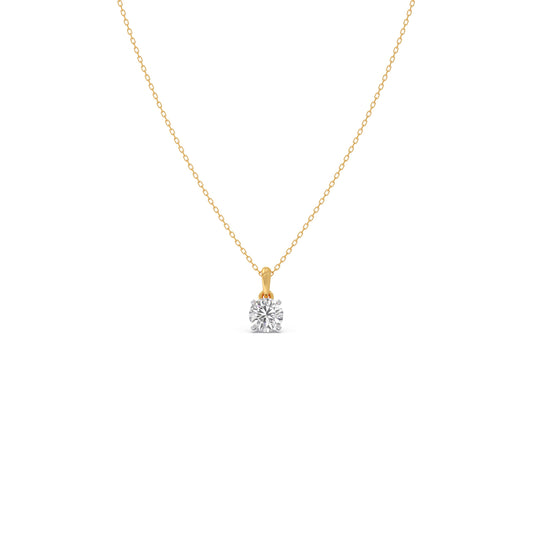 Shimmering Round Solitaire Pendant - Yellow