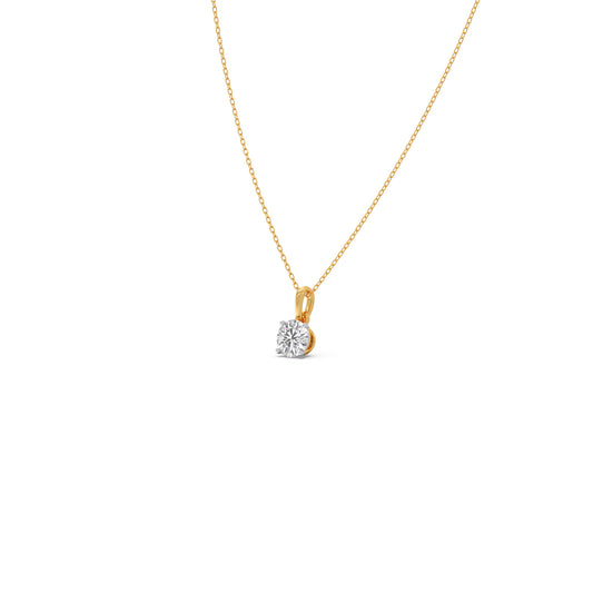 Shimmering Round Solitaire Pendant - Yellow