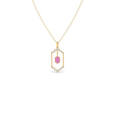 Celest Hex Drop Diamond Chain Pendant