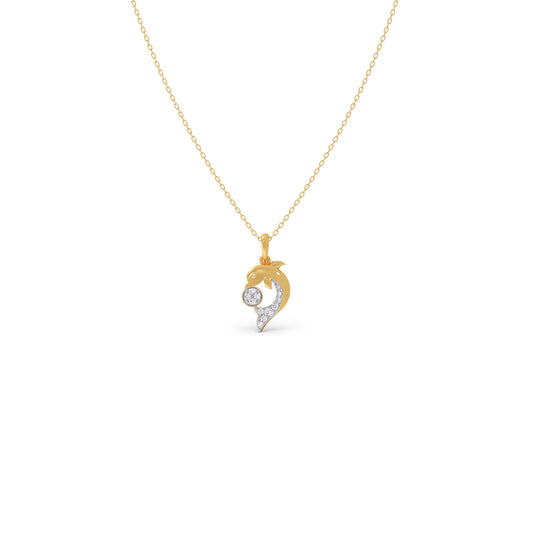 The Delphina Diamond Kids Pendant With Chain - Yellow