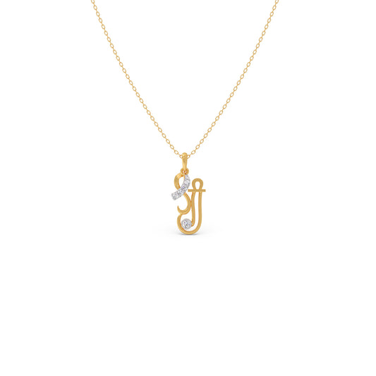 Shree Swirl Diamond Kids Pendant With Chain - Yellow