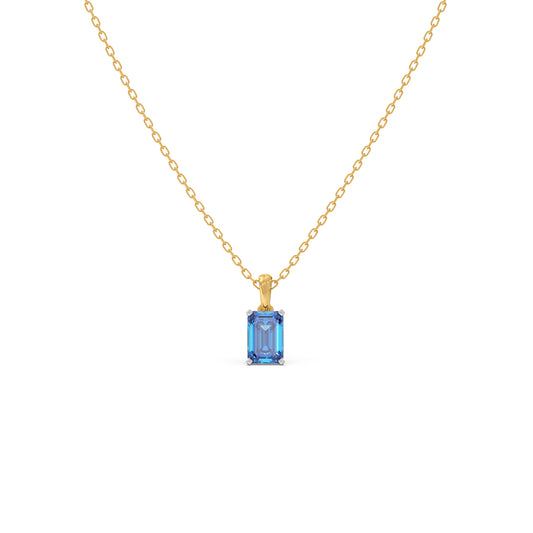Swiss Blue Colour Diamond Pendant - Yellow