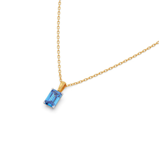 Swiss Blue Colour Diamond Pendant - Yellow