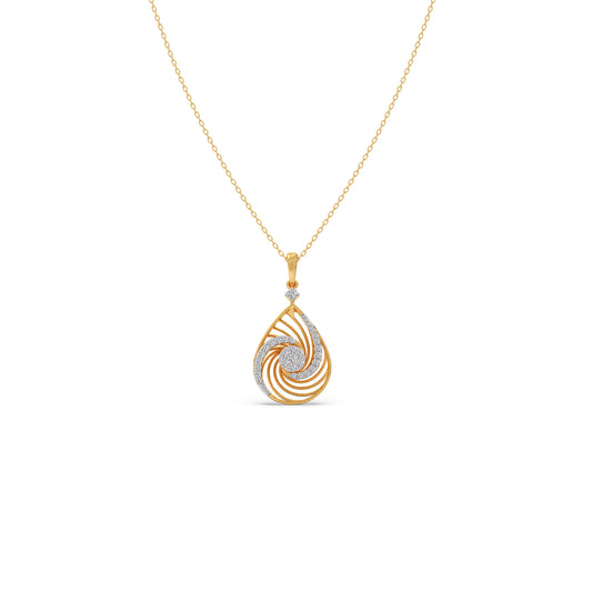 Eternal Swirl Diamond Chain Pendant - Yellow