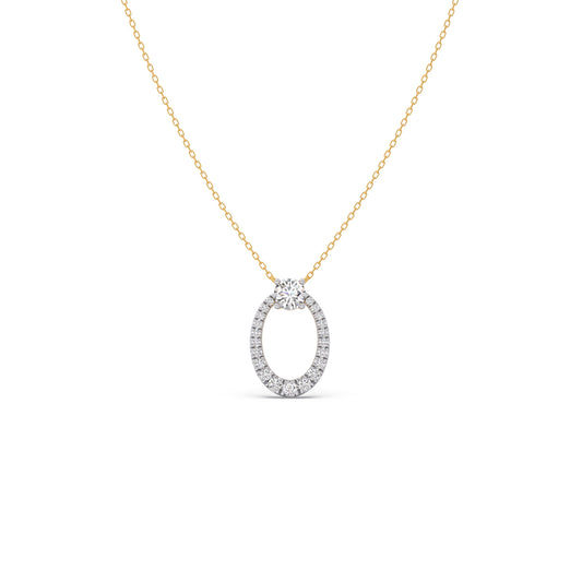 Eternal-Oval Diamond Chain Pendant - Yellow