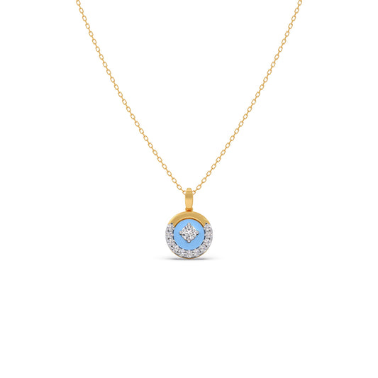 Cotton Candy Swirling Diamond Pendant With Chain - Yellow