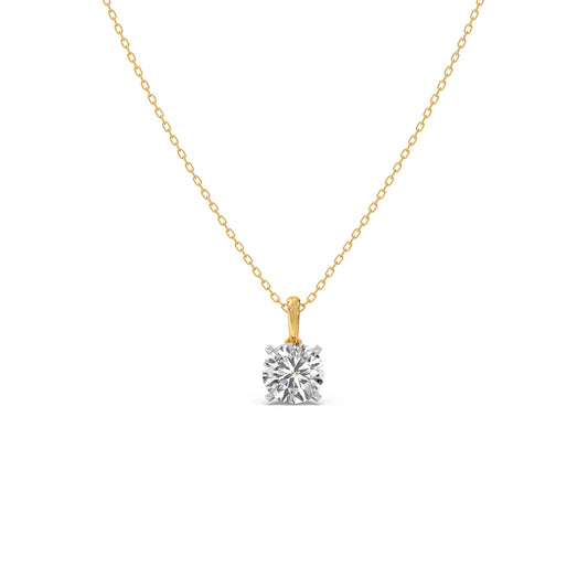 Accents Round Solitaire Chain Pendant - Yellow