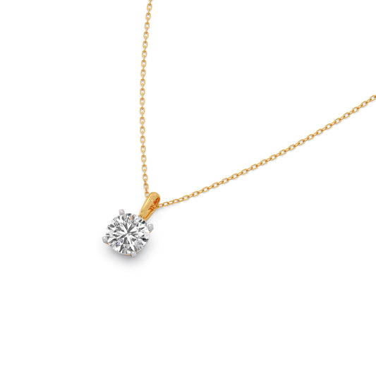 Accents Round Solitaire Chain Pendant - Yellow