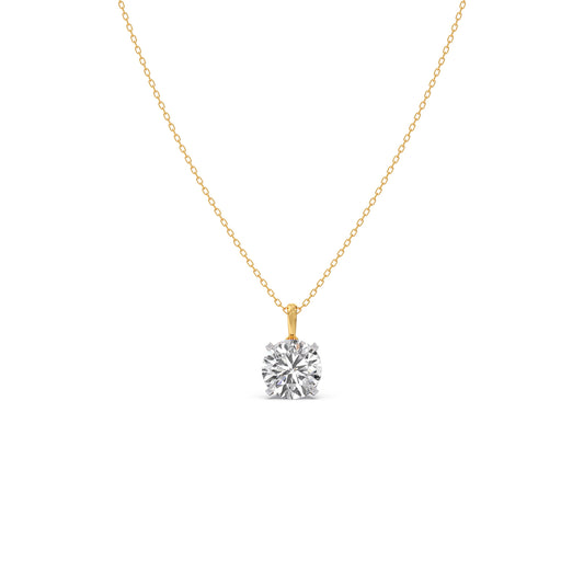 Luminous Round Solitaire Chain Pendant - Yellow