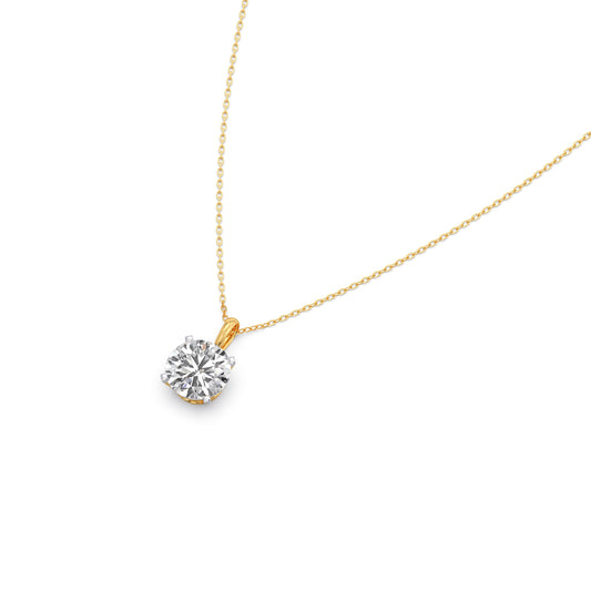 Luminous Round Solitaire Chain Pendant - Yellow