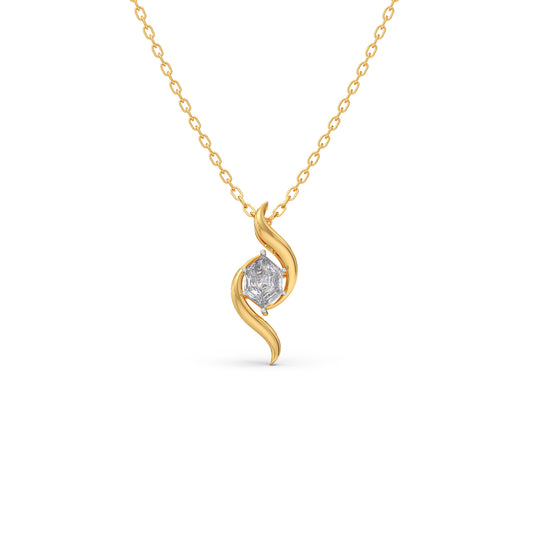 0.76 ct Lyric Hexa Solitaire Chain Pendant - Yellow