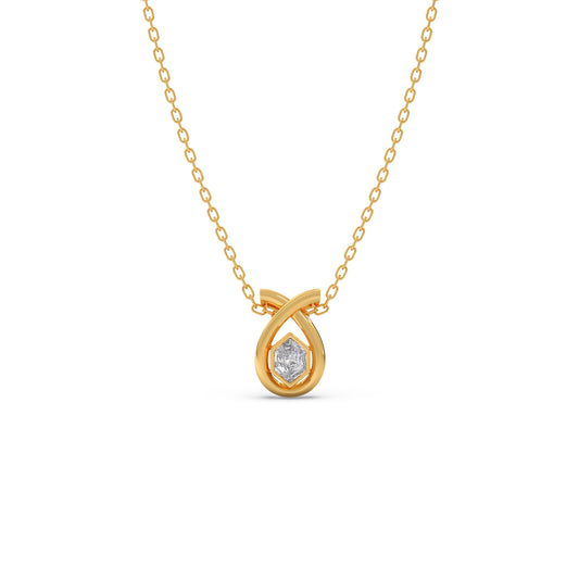 0.76 ct Ribbonette Hexa Solitaire Chain Pendant - Yellow