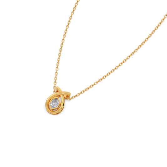 0.76 ct Ribbonette Hexa Solitaire Chain Pendant - Yellow