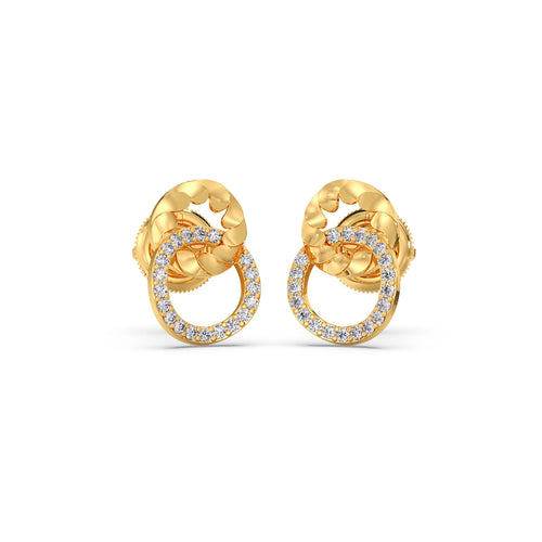 Gold Diamond Loop Earrings