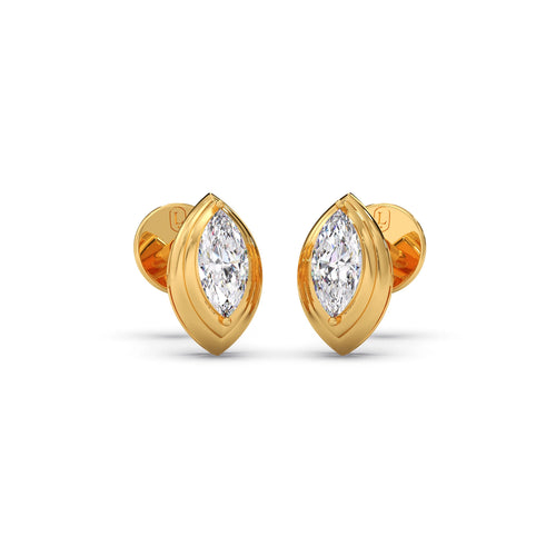0.54 Ct Marquise Shape Classic Diamond Stud Earrings