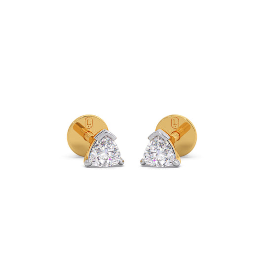Delta Trillion-Cut Solitaire Stud Earrings - Yellow