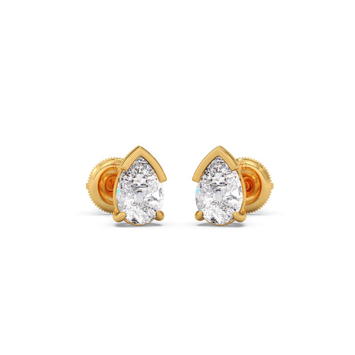 Astra Pear Solitaire Studs Earrings