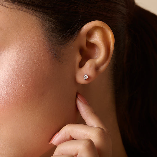 Glistening Coffin-Cut Diamond Stud Earrings - MQ