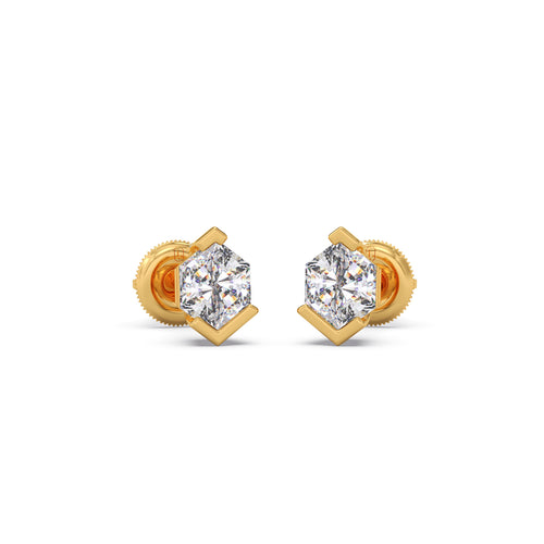 Hexa Smallitaires Half Bezel Earrings