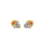 Half Bezel Set Smallitaire Trillion Cut Diamond Earring