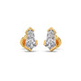 Half Bezel Set Pin Shape Solitaire Earring