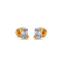 Half Bezel Set Smallitaire Frost Emerald Cut Earrings