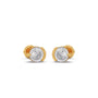 Portuguese Solitaire Half Bezel Earrings