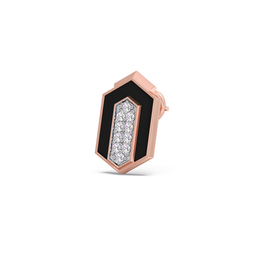 Midnight Frame Diamond Studs Earrings - Rose