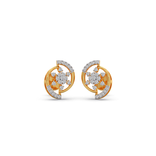 Diora Bloom Stud Earrings - Yellow