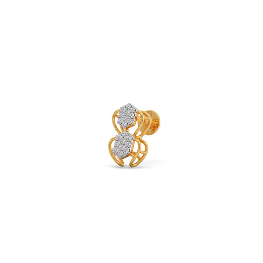 Antiqua Drop Diamond Stud Earrings - Yellow