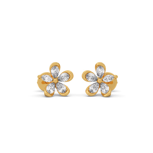 Pear & Marquise Diamond Petal Flower Earrings