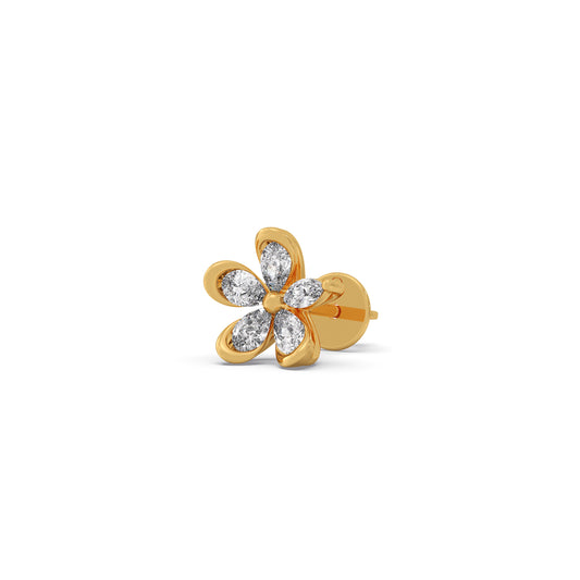 Pear & Marquise Diamond Petal Flower Earrings
