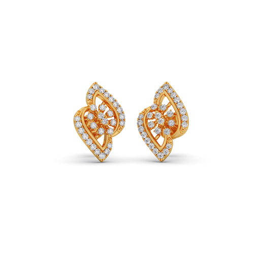 Floral Mirage Diamond Stud Earrings