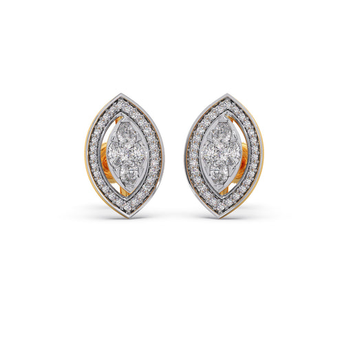 Cathedral Marquise Halo Stud Earrings