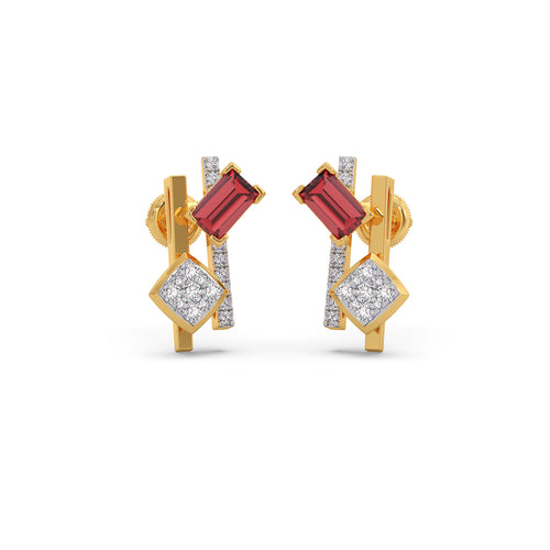 Blush Gemstone Linear Stud Earrings