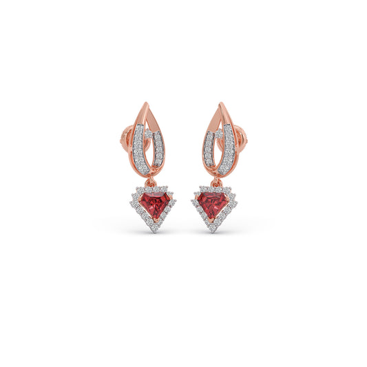 Eternal Blush Gemstone Drop Earrings - Rose